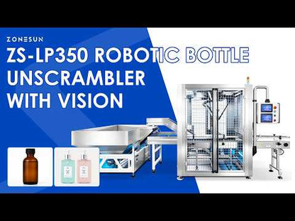 ZONESUN ZS-LP350 Automatic Robotic Bottle Unscrambler with Vision System for Irregular Bottles