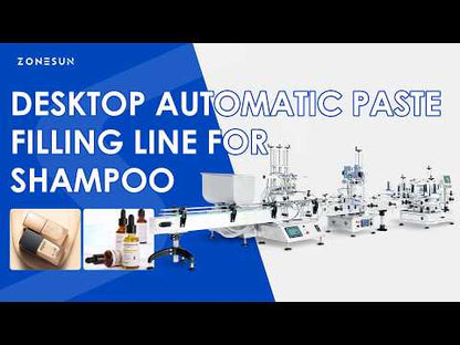 ZONESUN ZS-FAL180D8 Desktop Bottle Filling Capping Labeling Machine For Paste