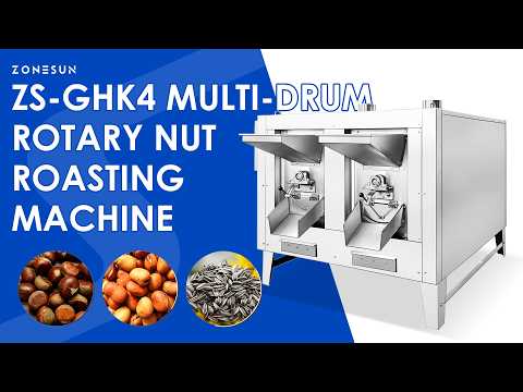 Even Heating: ZONESUN ZS-GHK4 Multi-Drum Rotary Roasting Machine for Peanuts, Almonds & Seeds