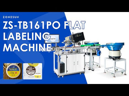 ZONESUN ZS-TB161PO High-Speed Flat Labeling Machine with Inkjet Printer for Jar Lids Paper Cups and Top Surface Self-Adhesive Labels