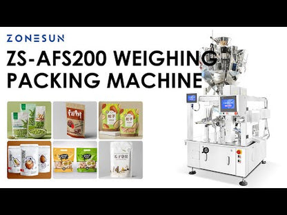 ZONESUN ZS-AFS200 Automatic Rotary Premade Pouch Packing Machine for Granules with Zipper Opening Punching and Double Sealing System