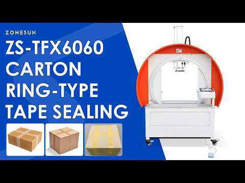 Efficient Packing: ZONESUN ZS-TFX6060 Ring-Type Automatic Carton Box Tape Sealing Machine
