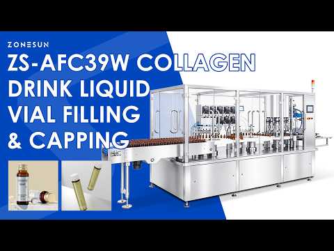 ZONESUN ZS-AFC39W High-Speed Automatic Collagen Drink Vial Air Rinsing Filling and Capping Machine