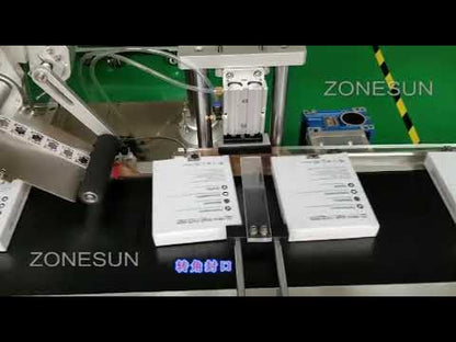 ZONESUN ZS-TB833 Automatic Corner Labeling Machine for Anti Tamper Labeling on Box Edges with Smart Sensors for Food and Pharma Packaging