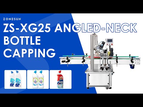 ZONESUN ZS-XG25 Automatic Angled-Neck Bottle Capping Machine for Toilet Cleaner and Shampoo