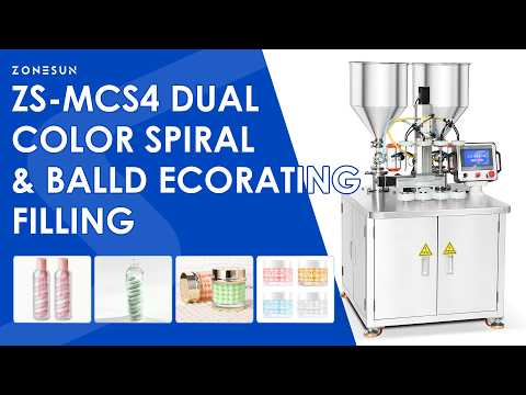 ZONESUN ZS-MCS4 Dual-Color Spiral Pattern Piston Filling Machine For Face Cream, Body Lotion