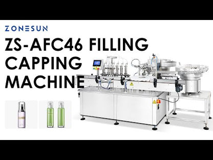 ZONESUN ZS-AFC46 Monoblock Automatic Perfume Body Mist Spray Bottle Filling Capping Machine | Servo Piston Pump | 30-40 BPM