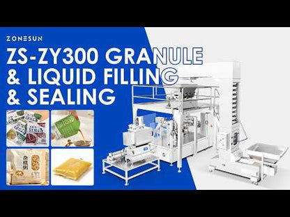 ZONESUN ZS-ZY300 Rotary Pouch Filling & Sealing Machine for Mixed Granules & Liquids