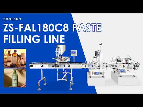 ZONESUN ZS-FAL180C8 Desktop Paste 2 Nozzles Filling Capping and Labeling Machine