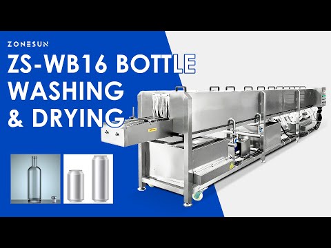 ZONESUN ZS-WB16 Automatic Bottle Washing and Drying Machine for Food Beverage and Cosmetic Container