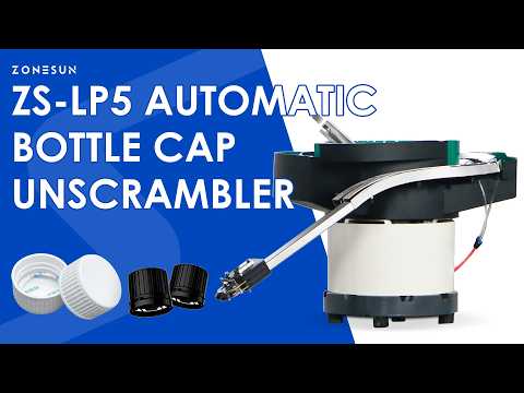 Stable Feeding: ZONESUN ZS-LP5 Automatic Dual-Rail Vibratory Cap Unscrambler for Capping Lines
