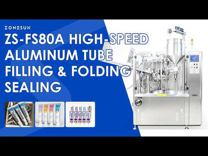 ZONESUN ZS-FS80A Automatic High Speed Aluminum Tube Filling Folding Sealing Machine