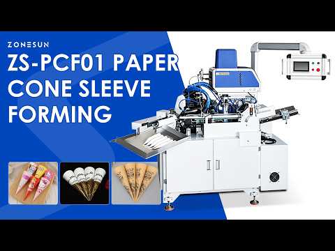 ZONESUN ZS-PCF01 Automatic Ice Cream Paper Cone Sleeve Forming Machine for Ice Cream Cone Wrappers