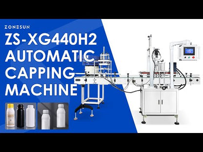 ZONESUN ZS-XG440H2 Servo Automatic Capping Machine for F Style Oil Bottles and Containers