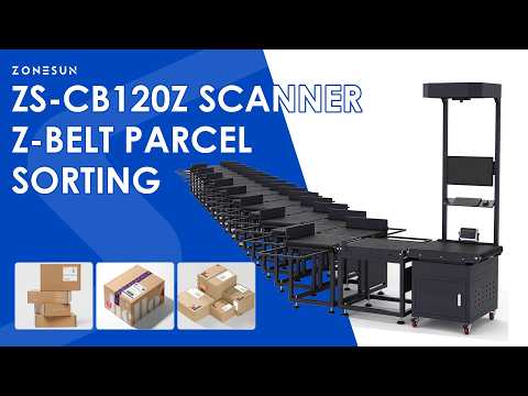 Automatic Z-Belt Parcel Sorting Conveyor with Barcode Scanning and Dynamic Weighing