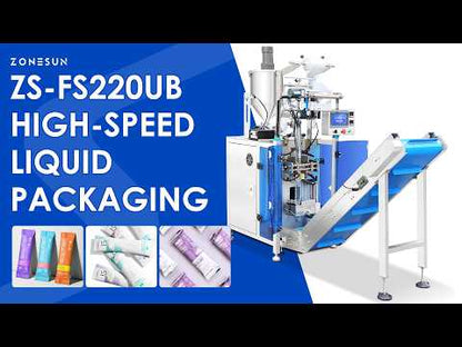 High Speed Tech: ZONESUN ZS-FS220UB Automatic Pouch Packaging Machine for Sauce, Shampoo & Juice