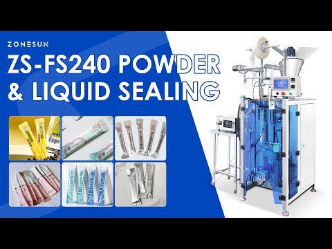 ZONESUN ZS-FS240 Servo Powder and Liquid Filling Sealing Machine for Food and Pharma Packaging