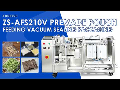 ZONESUN ZS-AFS210V Automatic Premade Pouch Feeding Vacuum Sealing Packaging Machine