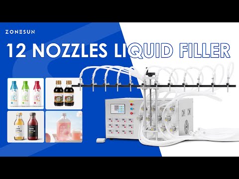 ZONESUN ZS-MPYT12P Tabletop Filling Machine with 12 Magnetic Pumps for Efficient Liquid Bottling