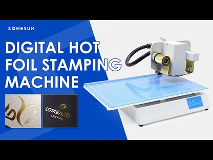 ZONESUN ZS-8025 Foil Stamping Machine for Leather, Cards, Ribbon, PVC—No Brass Stamp Needed
