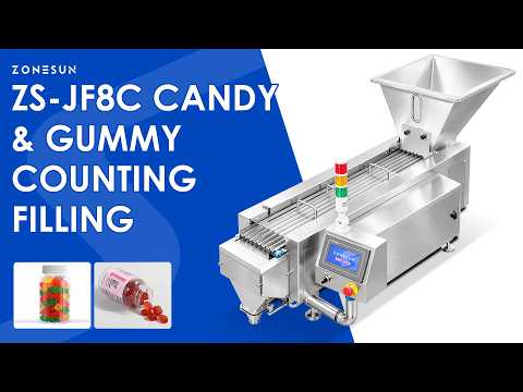 ZONESUN ZS-JF8C Semi-Automatic 8-Lane Electronic Candy Gummy Tablet Capsule Counting Filling Machine