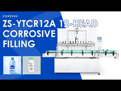 ZONESUN ZS-YTCR12A 12-Head Automatic Gravity Filling Machine for Corrosive Liquids