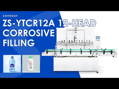 ZONESUN ZS-YTCR12A 12-Head Automatic Gravity Filling Machine for Corrosive Liquids