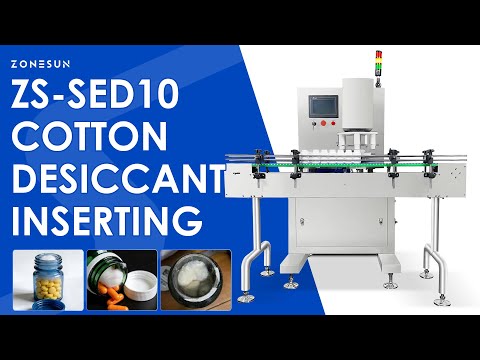 ZONESUN ZS-SED10 Automatic Cotton and Desiccant Inserting Machine for Bottle Packaging