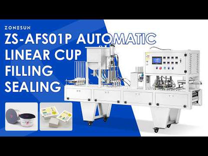 Mass Production: ZONESUN ZS-AFS01P Automatic 4-Head Yogurt & Pudding Cup Filling Sealing Machine
