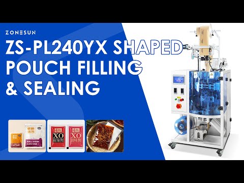 ZONESUN ZS-PL240YX Automatic Shaped Pouch Filling, Sealing, and Cutting Machine for Liquids