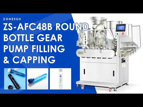 ZONESUN ZS-AFC48B Automatic Round Bottle Gear Pump Filling and Capping Machine