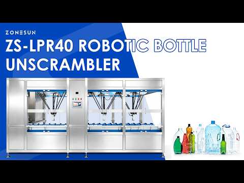 ZONESUN ZS-LPR40 Automatic Robotic Bottle Unscrambler with Vision Detection and Recirculating Feeding System