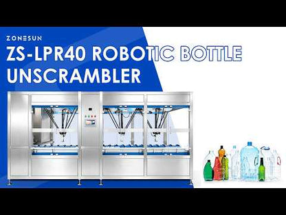 ZONESUN ZS-LPR40 Automatic Robotic Bottle Unscrambler with Vision Detection and Recirculating Feeding System