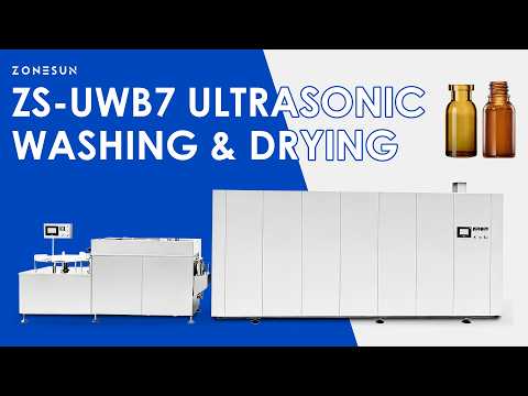 ZONESUN ZS-UWB7: High-Speed Automatic Ultrasonic Bottle Washing & Drying Machine for Pharma