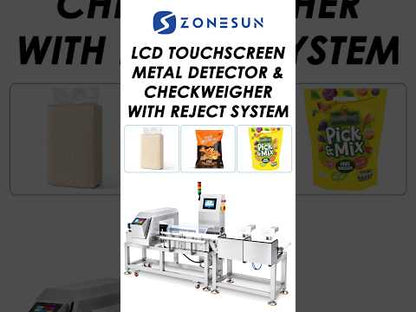 ZONESUN ZS-MD910K Automatic LCD Metal Detector Checkweigher Machine with Reject System