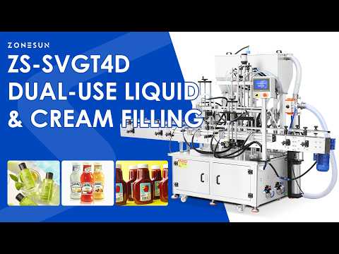 ZONESUN ZS-SVGT4D Automatic Servo Peristaltic & Piston Pump Liquid Cream Filling Machine