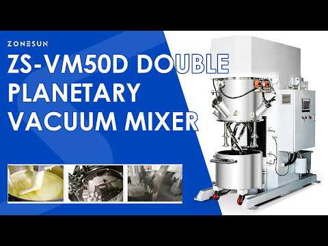Powerful Mixing: ZONESUN ZS-VM50D Double Planetary Vacuum Mixer for Battery Slurry & Adhesives