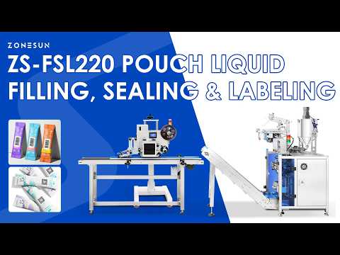VFFS Tech: ZONESUN ZS-FSL220 Automatic Small Liquid Pouch Filling, Sealing & Print Labeling Line