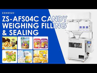 ZONESUN ZS-AFS04C Automatic Candy Weighing Filling and Zipper Pouch Sealing Machine