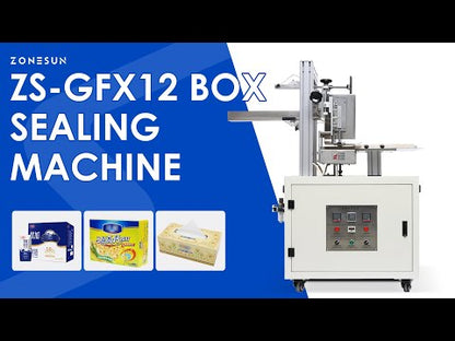 ZONESUN ZS-GFX12 Automatic Hot Melt Glue Box Sealing Machine with 4L Tank | Dual-Sided Gluing | Corrugated Carton Folder Gluer