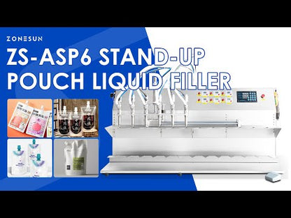 ZONESUN ZS-ASP6 Semi-Automatic 6-Head Pouch Filling Machine for Liquid and Semi-Liquid Products