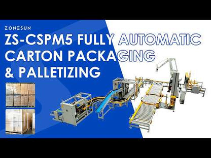 Full Automation: ZONESUN ZS-CSPM5 End-of-Line Packaging System Case Packing, Palletizing & Wrapping