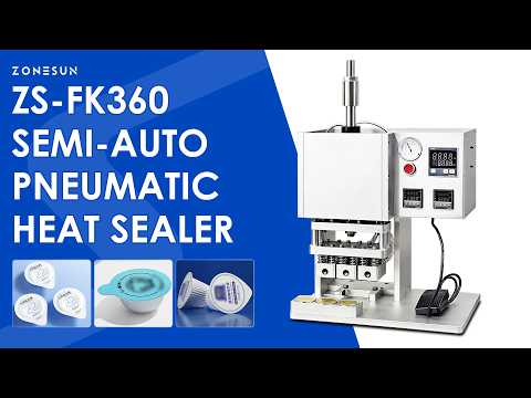 ZONESUN ZS-FK360 Semi Automatic Pneumatic Heat Sealing Machine for Cups Trays, Tubes and Containers