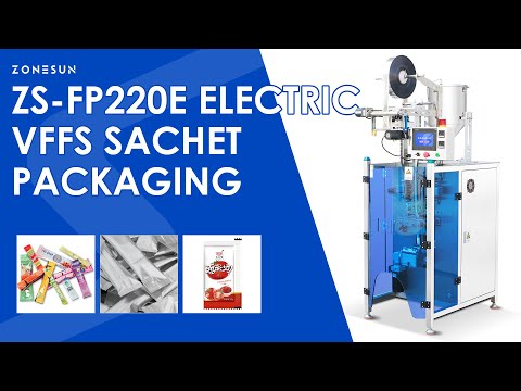 ZONESUN ZS-FP220E Fully Electric Paste VFFS Packing Machine for Creams, Lotions, Jams and Sauces