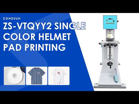 ZONESUN ZS-VTQYY2: Semi-Automatic Single-Color Helmet Pad Curved Surface Logo Printing Machine
