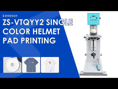 ZONESUN ZS-VTQYY2: Semi-Automatic Single-Color Helmet Pad Curved Surface Logo Printing Machine