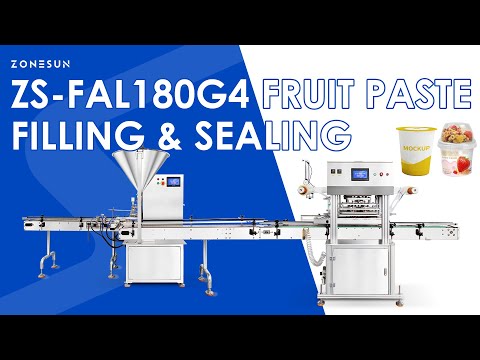 ZONESUN ZS-FAL180G4 Rotor Pump Weighing Filling and Sealing Machine for Cup Puree & Thick Pastes