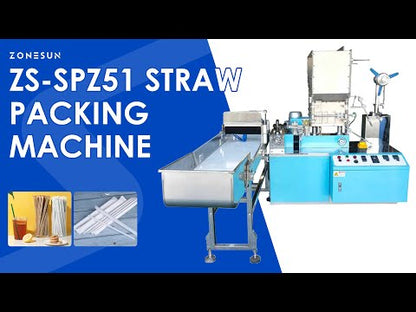 ZONESUN ZS-SPZ51 Automatic Straw Packing Machine for Plastic Paper and PLA Straws with Sealing Cutting and Counting for Foodservice Use