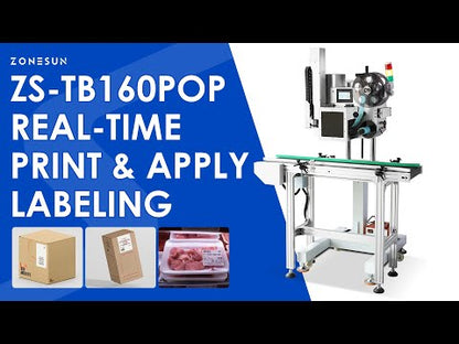 ZONESUN ZS-TB160POP Print and Apply Labeling Machine for Cartons, Bags, and Packaging Lines
