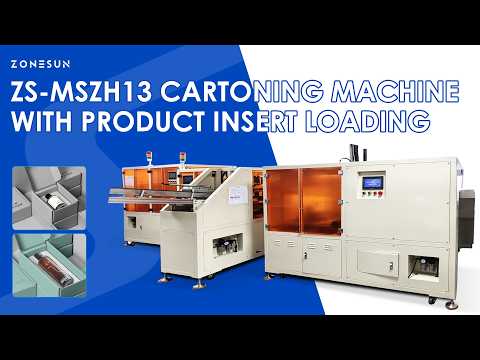 ZONESUN ZS-MSZH13 Automatic Cartoning Machine with Product Loading and Carton Closing System